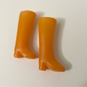 Vintage Barbie Doll Orange Boots Doll Accessory
